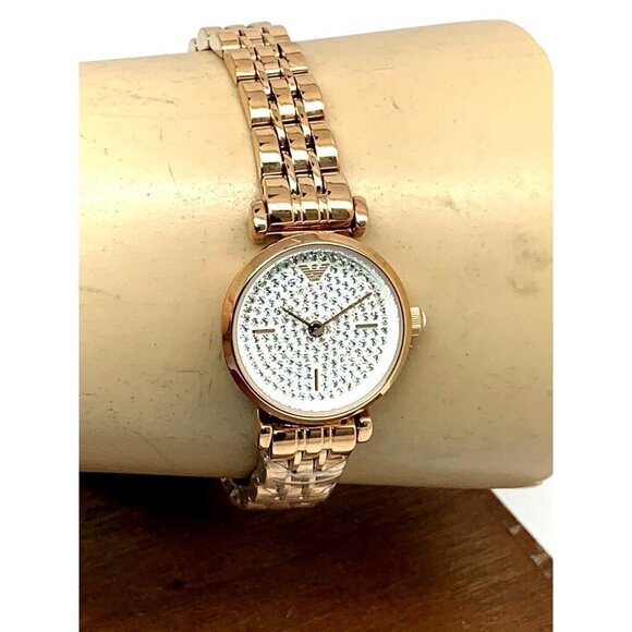 Emporio Armani Women\'s Watch AR11266 Rose Gold White Dial Petite 22mm